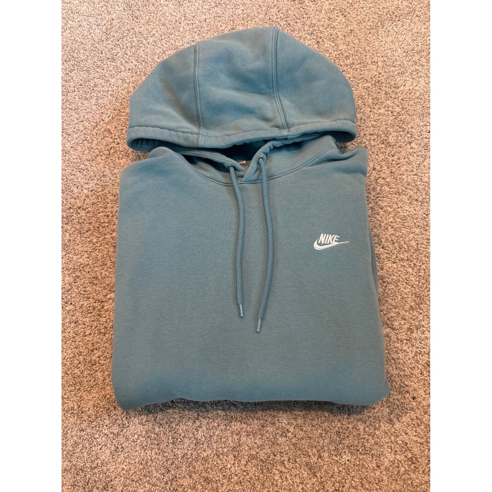 Nike Mens Sportswear Club Fleece Hoodie Teal Blue FN3859-464 Medium